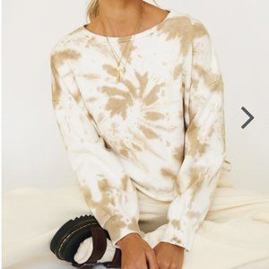 Tie Dye Crew Neck Cropped Sweater